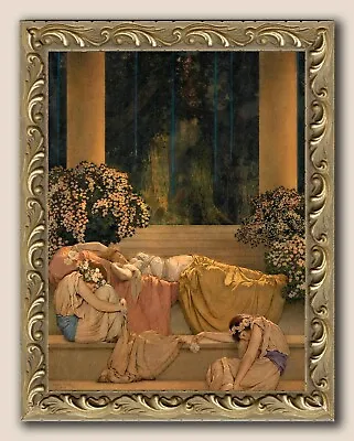 Sleeping Beauty Maxfield Parrish 7  X 9   Image. Ornate Framed Canvas • $49