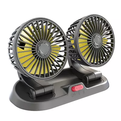 Car Dual Head Fans Portable Dash Cooling Fan Foldable Black Fit For Truck SUV • $28.70