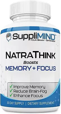 SuppliMind NatraThink Memory Focus Brain Support Focus Vitamins Women Men 30c • $29.99