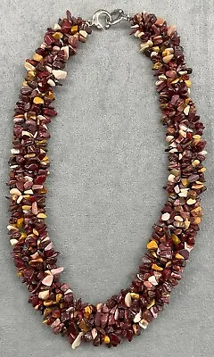 Mookaite Jasper Natural Brecciated Necklace 18 X 1   128g Brown Beige Pink Rust • $16.25