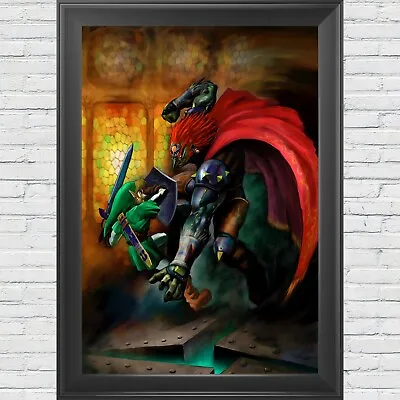 The Legend Of Zelda Ocarina Of Time Link Vs. Ganon Poster  12 X18  Nintendo 64 • $9.99