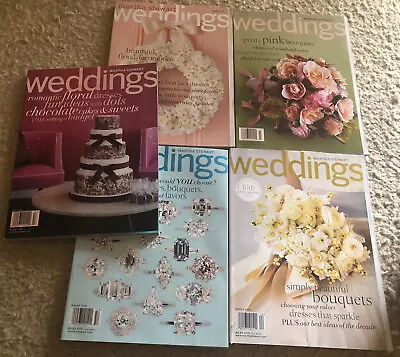 Martha Stewart Weddings Magazine ~ 2004-2006 Lot Of 5  Rings ~ Gowns~ Flowers • $24.98