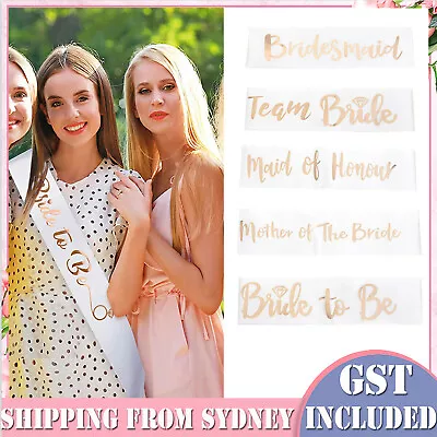 White Rose Gold Team Bride Hens Party Sash Sashes Do Night Bachelorette Bridal • $3.99