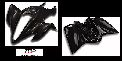 New Yamaha Yfm 350 Raptor Black Plastic Front And Rear Fender Set Plastics • $758.90