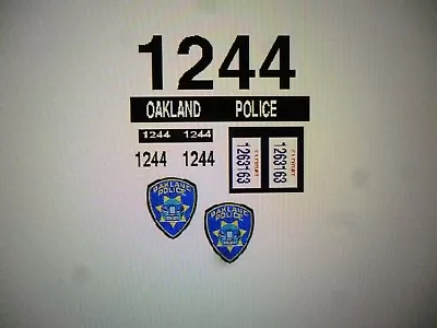 Oakland  California  Police Vehicle Decals Custom 1:43 • $11.99