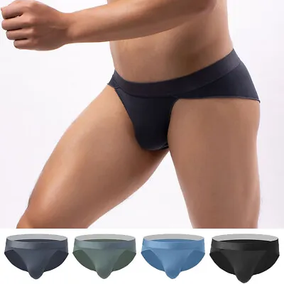 Men's Sexy Boxer Briefs Underwear Seamless Low Waist Pouch Breathable Underpants • $8.19