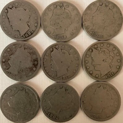 $6.75 • Buy 1883 W/Cents, Plus 9 LIBERTY  V  NICKELS