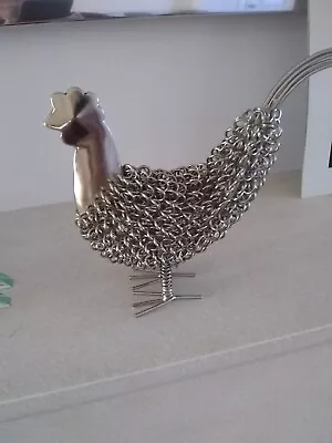 £7.99 • Buy Ornamental Metal Wire Chicken Sculpture - Nickel Chicken