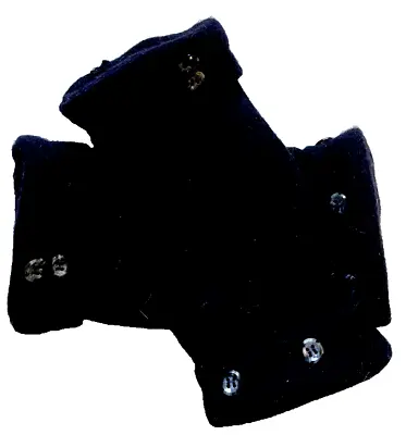 Fingerless Gloves Black 100% Cashmere M Medium Mittens Arm Warmers Cuffs Women's • $34.98