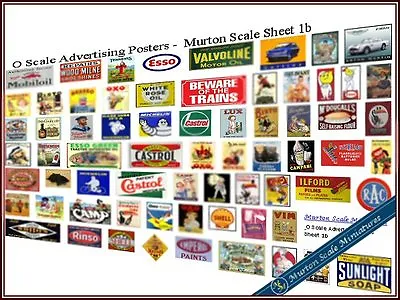 O GAUGE QUALITY ADVERTISING SIGNS S1b MODEL RAILWAY HORNBY STATION TOWN LAYOUT • £4.95