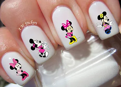 Minnie Mouse Nail Art Stickers Transfers Decals Set Of 48 - A1235 • $4.50