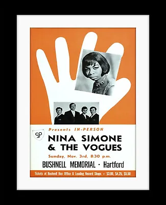 NINA SIMONE And The Vogues Vintage Style Poster Mounted Framed  FREE POST • £3.99