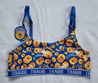 Tradie X Cheezels Ladies Blue Printed Comfort Crop Top Bra Size 12 New • $15.95