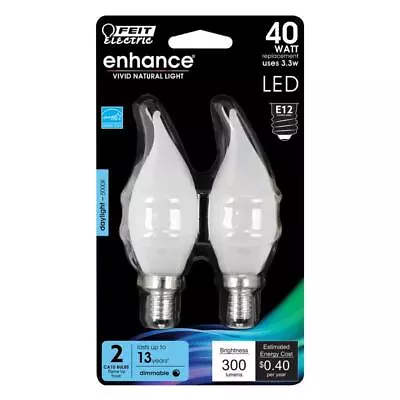 Feit Electric BPCFF40950CAFL2 3.3W 300 Lumens Daylight Dimmable LED Light Bulb • $11.65
