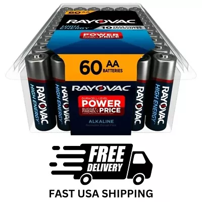 Rayovac High Energy AA Batteries (60 Pack) Double A Batteries • $18.99