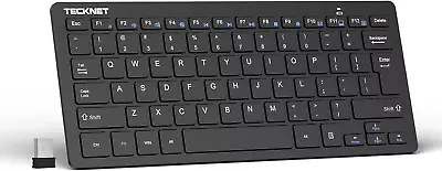 2.4G Wireless Keyboard Ultra Slim Compact Computer Keyboard With Media Hotkeys • $23.74