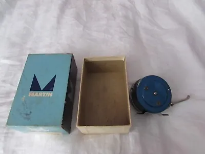 1960s Vintage Martin Automatic Fly FISHING REEL No. 8 Blue Original Bx Mohawk NY • $27
