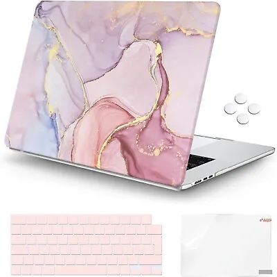 MacBook Air 15  Laptop Hard Case Keyboard Cover Screen Protector Pink Marble • £14.99