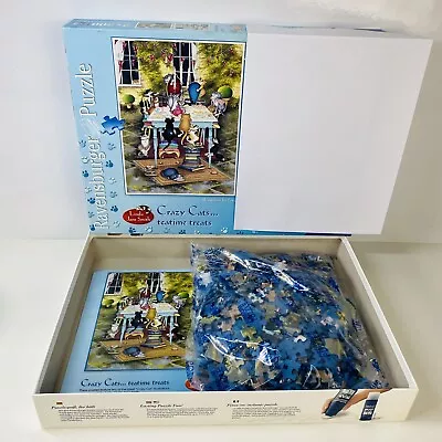 Linda Jane Smith Crazy Cats 'Wonderland Tea Party' 500 Pcs Jigsaw Puzzle • £12