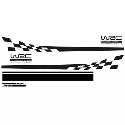 5Pcs WRC Checkered Flag Car Side Stripe Sticker Hood Rearview Mirror Vinyl Decal • $24.20