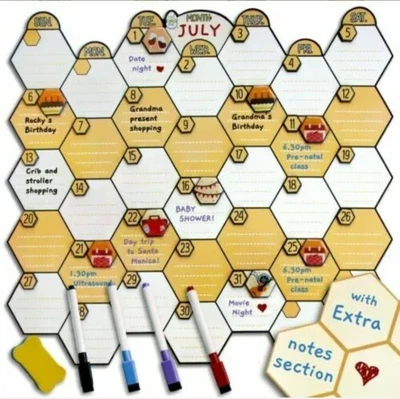 £10 • Buy Yoyoboko Honey Date Monthly Calendar Planner | Magnetic Dry Erase For Fridge