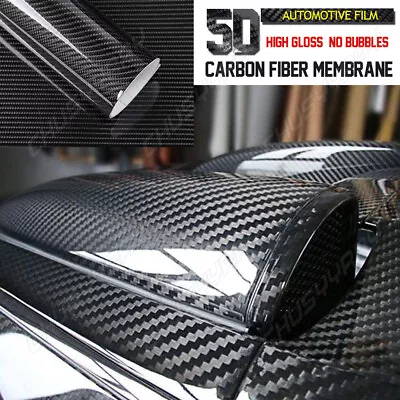 Carbon Fiber Vinyl Film Car Interior Wrap Stickers Auto Parts Accessories 12X60  • $24.98