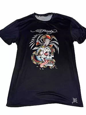 Ed Hardy Heart Skull T-Shirt Black Tee Men Sz XL • $12
