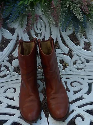 FRYE Brown Leather Ankle  Cowboy Boots  Women's Size 8 M • $39.95