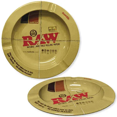 Magnetic RAW Round Metal Ashtray Size   5.5 X 5.5” X .06” • $8.99