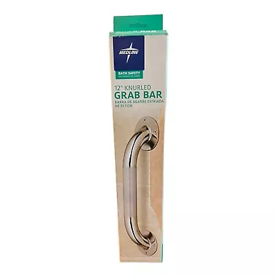 Medline 12  Knurled Grab Bar Bath Safety Stainless Supports Up To 250 Lbs NEW • $15.99