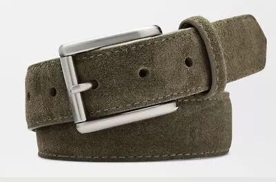 NWT Peter Millar Crown Crafted Excursionist Suede Belt Olive Green Men's 42 $198 • $74.95