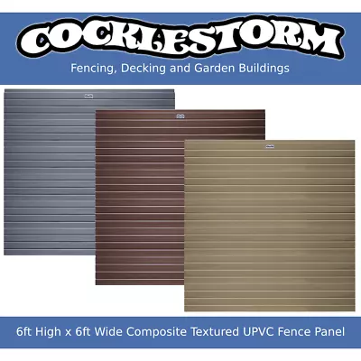 6ft High X 6ft Wide Composite UPVC/Plastic Garden Fence Panel • £159