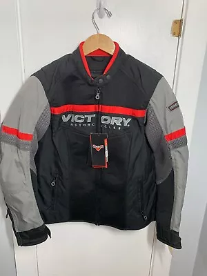 Victory Motorcycles Women's Black Skyline Mesh Riding Jacket CE Armor Size M NWT • $109