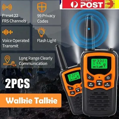$36.99 • Buy 2X Handheld Walkie Talkie Long Range Two-way Radio Set UHF 400-470MHz With Torch