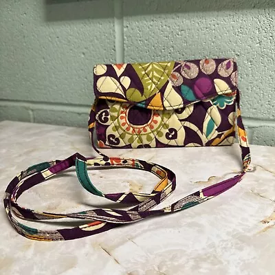 Vera Bradley Strap Wallet Crossbody Clutch PLUM CRAZY • $16.99