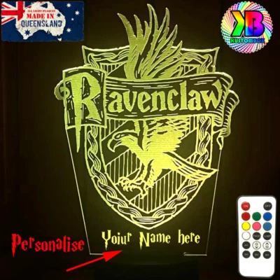 Ravesclaw Harry Potter Personalised 3D LED BATTERY USB NIGHT LIGHT LAMP +REMOTE • $39.99