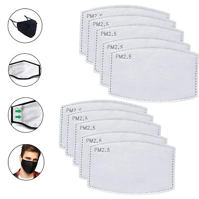 PM 2.5 Activated Carbon Filter For Cotton Face Mask 2pcs 5pcs 10pcs 20pcs • £1.49