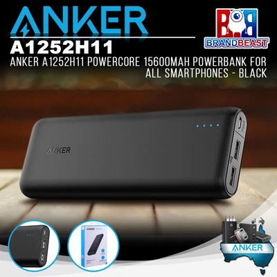 $107.99 • Buy Anker A1252H11 PowerCore 15600mAh Powerbank For All Smartphones - Black