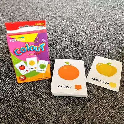 Children Baby Cognition Cards Body Parts Animal Fruits Double Side Flashcards • £8.59