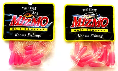 2 Packs MIZMO Soft Plastic Panfish Crappie Tube Bait 1.5  Pearl Pink Clear 15ct • $8.44