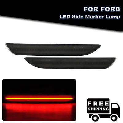 For 2015-2022 Ford Mustang GT Smoked Lens LED Rear Bumper Side Marker Light Lamp • $26.72