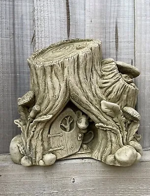 Mouse House Stone Statue | Garden Outdoor Home Tree Animal Decoration Ornament • £24.99