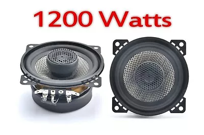 Car Audio Speakers 4  Inch 10cm 2 Way Co Axial Door Shelf Tweeter Bass Pair 100W • £25.49