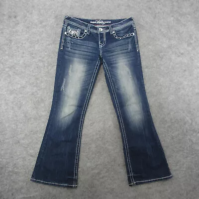 Vanity Jeans Women's 28 Blue Dark Wash Flare Jeans • $19.95