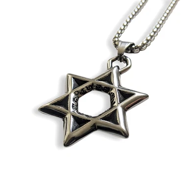 £215 • Buy Authentic Chrome Hearts Silver Pendant Chain Merkaba Star