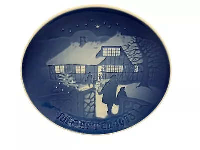 B&G Copenhagen 1973 Christmas Plate Country Christmas Denmark 7  Blue White • $15.18