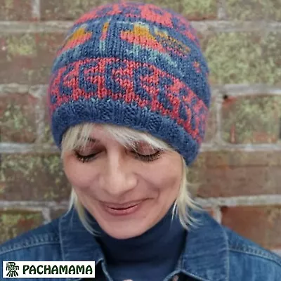 Pachamama Wool Beanie - Hat - Inca Bird Design • £21.95