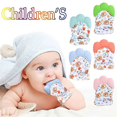 UK Baby Silicone Teething Mitten Glove Soft Candy Wrapper Teether BPA Free • £2.29