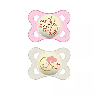 MAM Night Pacifiers (2 Pack 1 Sterilizing Pacifier Case) MAM Pacifiers 0-6 • $11.73