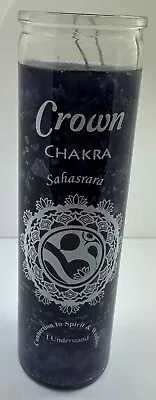 Crown Charka Purple Wax Sahasrara 7 Day Glass Jar Ritual Type Unscented Candle • $6